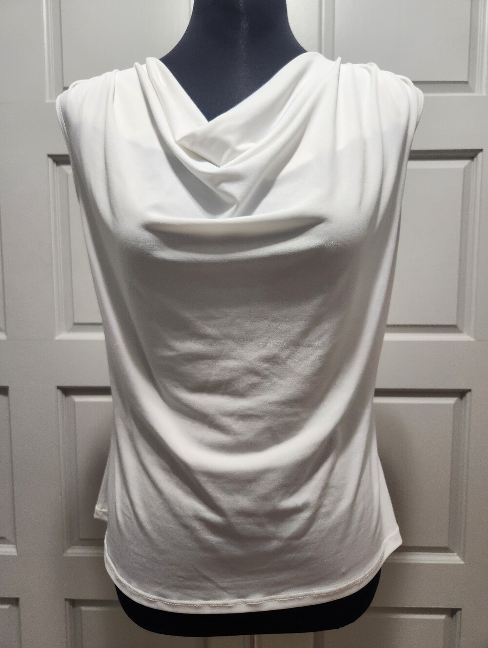 Dressbarn Sleeveless Drape-front Top White Women's Medium